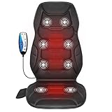 COMFIER Rückenmassagegerät mit Wärme, Vibrationsmassagekissen mit 8 Massageknoten & 5 Modi, Massagestuhl für Home Office, beheizter Massagesessel für Rückenschmerzen,Geschenke für Mama, Papa