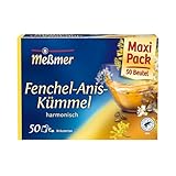 Meßmer Fenchel-Anis-Kümmel | 50 Teebeutel | Vegan | Glutenfrei | Laktosefrei