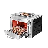 Camplux SG102 Tragbar Oberhitze Gasgrill 3,2kW, Hochleistungs Steakgrill aus Edelstahl, 880°C Hochtemperaturgrill mit 5 Höhenstufen