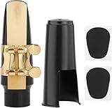 Altsaxophon-Mundstück, Saxophon-Mundstück-Kit mit Metall-Ligatur, Saxophonblatt 2.5 One Blade, Kissen und Kunststoffkappe für Anfänger und Fortgeschrittene