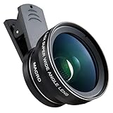 Textiluxe 2 in 1 Handy Objektiv Kit,Universal Handy Kamera objektiv,0,45 x Weitwinkelobjektiv + 12,5 x Makroobjektiv,Smartphone objektiv,für iPhone und die meisten Smartphones