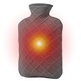 baabeash Wärmflasche 1,2 Liter - Wärmekissen Für Krämpfe,4-6 Stunden Wärmespeicherung Für Hände Schultern Nacken Beine Winter Reisen Camping Kinder Schule