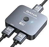 HDMI Splitter 8K@60Hz 4K@120Hz, GANA HDMI 2.1 Switch, Aluminium Bidirektional HDMI Switcher 2 In 1 Out oder 1 In 2 Out HDMI Verteiler, HDMI Umschalter Unterstützt 8K 4K für PS5 HDTV Xbox