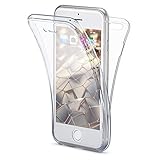 NALIA 360 Grad Handyhülle kompatibel mit iPhone 6 6S, Full Cover Vorne & Hinten Rundum Doppel-Schutz, Dünnes Ganzkörper Case Silikon Etui, Transparente Display Schutz-Hülle & Rückseite - Transparent