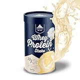 Multipower Whey Protein Shake – wasserlösliches Proteinpulver mit Vanille Geschmack aus Wheykonzentrat und -Isolat – 21 g Protein und Vitamin B6 in nachhaltiger Pappwickeldose – 420 g