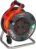 Brennenstuhl Garant V2 IP44 Kabeltrommel 25m outdoor, TÜV-Süd Zertifiziert (Made in Germany, Kabel in Signalfarbe orange, kurzfristiger Einsatz im Außenbereich)