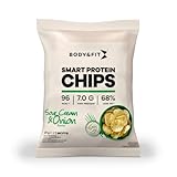 Body & Fit Smart Protein Chips - Eiweiß Snack Soja- und Kartoffelchips 12 Beutel (Sour Cream & Onion)