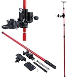 TOPWAY Laser Niveau Teleskopstange 115-350 cm Regulierbare Höhe Teleskop-Nivellierlatte ausziehbar vom Boden bis zur Decke mit Halterung und Nylontasche