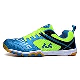 NGARY Männer Frauen Badminton Schuhe Mesh Tennis Squash Schuhe Turnschuhe für Hallenplätze für Tischtennis Pickleball Volleyball Racketball,Grün,42 EU