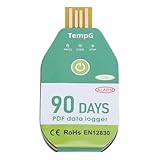 PUSOKEI PDF-USB-Temperaturdatenlogger, Großer Datenspeicher für die Kühlkettenlogistik, 18.000 Einträge, IP67 Wasserbeständig (90 Tage)