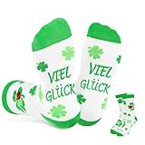 DPKOW Viel Glück Socken Glücksschweinchen Kleeblatt Glücksbringer Silvester Neujahrsgeschenke Neujahrsglücksbringer, Unisex Warme Socken Herren Damen Sportsocken Tennissocken Silvester Mitbringsel