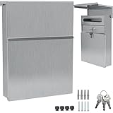 ALSTEN TECH Designer Briefkasten Wandbriefkasten Postkasten ohne Zeitungsfach Edelstahl V2A Rostfrei Mini 30x23 cm