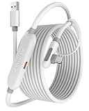 Maxonar Link Kabel mit Ladeanschluss 5m Kompatibel mit Meta Quest 3/Quest 3S/Oculus Quest 2/Pico 4, PC Steam VR Headset Zubehör High Speed 5Gbps USB 3.0 to USB-C Kabel (Weiß)