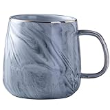 YDoLimmer Porzellan Kaffeetasse Keramiktasse Marmor Teetasse Espressotassen 320ml Kakaobecher Kaffeebecher Geschenk für Geburtstag Weihnachten Hochzeit Valentinstag Jubiläum (Grau)