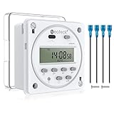 Neoteck Zeitschaltuhr LCD Digital Programmierbarer Timer DC 12V Zeitrelais mit Wasserdichtes Gehäuse, 4 Klemmenblöcke