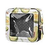 Mini-Make-up-Tasche für Geldbörse, Reise-Kulturbeutel, Kosmetik-Organizer für Damen, rosa Glitzer, Leopardenmuster, Lustiger Avocado, Einheitsgröße