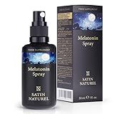 MELATONIN EINSCHLAFSPRAY - Schnell wirkendes Melatonin hochdosiert - Melatonin 5mg - Sleep Spray 30ml -100% Vegan & Zuckerfrei - 180 Tage Vorrat - SATIN NATURELEye Gel MEN