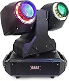 Moving Head DJ Lampe mit 2 * 30W RGBW Strahlen, 13/21 Kanäle, DMX-512 und Sound aktiviert, horizontal unendlich und vertikal 185 Grad Drehung