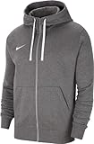 Nike Herren M Nk Flc Park20 Fz Hoodie Und Reißverschluss -Sweatshirt, Charcoal Heathr/White/White, L EU