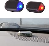 Alarmanlage Auto, Solar Power Dummy LED Licht Simulieren Nachahmung Warnung Anti-Diebstahl Blinklampe Diebstahlsicherung für Sicherheitssystem (Rot)