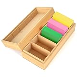 A8 Karteikarten Boxen Holz Karteibox 20 * 8 * 6cm Lernkarteibox Vokabeln Karteikarten Holz mit Deckel für Büro Schulen Und Heim （Karteikarten Nicht im Enthalten）