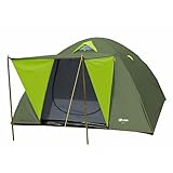 EXPLORER Zelt IGLU-2 Doppeldach Kuppelzelt mit Vordach Igluzelt 210x205x130cm 2-3 Personen 2000mm Wassersäule wettergeschützter Eingang Outdoor Wandern Familie Camping (grün-grün)