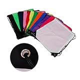 VANZACK 5 Stück Teiliges Wasserfeste Kordelzug Rucksäcke aus Leichtem Polyester mit Verstärkten Ecken Bunte Turnbeutel für Jungen und Mädchen für Sport Schule Reisen Zufällige Farbe