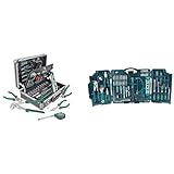 Brüder Mannesmann Werkzeuge 90-teilig Werkzeug-Koffer, 1 Stück, M29067 & M29085 Premium Universal und Haushalts-Werkzeugkoffer, Blau, 89-tlg
