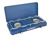 Campingaz kompakter Outdoor-/Tisch-/Gas-/Campingkocher Base Camp, 2 flammig, mit Deckel, 3.200 Watt, Blau