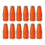 Healeved 12 Stück Ventilkappen aus Aluminiumlegierung Französischer Stil Orangene Fahrrad Reifen Staubschutzkappen für Radfahrer