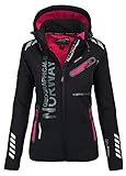 Geographical Norway Damen Softshell Funktions Outdoor Regen Jacke Sport (XL, Schwarz)