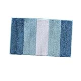 FELTECHELECTR Badezimmer Fußmatte 45 x 65 cm Blau rutschfest Und Saugfähig Wasserabsorbierender Teppich Für Bad Und Küche Ideale Bodenmatte Für Dusche Und Toilette Maschinenwaschbar