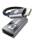Silkland USB C auf HDMI Adapter 4K@@60Hz, Kleinster (Thunderbolt 4/3 Kompatibel) für iPhone 15/Pro/Pro Max/Plus, MacBook Pro/Air, iMac, iPad Pro/Air, Galaxy S8-S23, Pixelbook, XPS