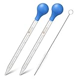 Glas Pipette Dropper 10ml Tropfpipette Flüssigkeiten Messpipette mit Gummi-pipettierball x 2 + Reinigungsbürste x1