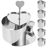 Ipetboom 1 Set Tortenausstecher-Ring: Herzförmige Tortenring-Formen, 7,6 cm, nahtlos, Mini-Lebensmittelform aus Edelstahl für Mousse, Speisen, Anrichten, Kekse, Backen, Sushi, Reisbällchen