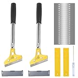 2 Stück Tapetenentferner Set mit 20 Ersatzklingen und Schutzhülle, 4'' Tapetenkratzer mit Gummigriff, 30cm Tapetenschaber für Wandfarbe, Bodenfliesen-Kleber und Etiketten Alle Arten WandoberfläChen