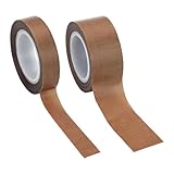 BENECREAT 2 Größen 10m Klebe-Teflonband, 13mm 25mm PTFE Beschichtetes Gewebeklebeband Hochtemperatur-PTFE-Band Für Vakuum-Dichtmaschine, Holz, Möbel