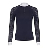 LeMieux Reitsport-Shirt für Damen, langärmelig, für Pferdeshow, Wettkampf-Shirts und Reitbekleidung, navy, 36