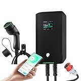 astoneves Wallbox 11KW, 16A CEE Plug, 3-Phase, with app, with 7.5m Type 2 Charging Cable, for Model Y/3, ID.3/4/5, Enyaq, MG4, e-up, e-Golf, 500e