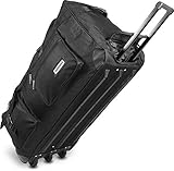 normani Jumbo Reisetasche XXL Trolly mit Rollen aus robustem Material Farbe Schwarz / 150 Liter