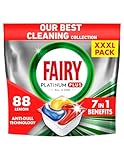 Fairy Platinum Plus Zitrone Geschirrspüler Tabletten All in One 88 Tabletten, beste Reinigung, damit das Geschirr strahlend sauber bleibt, Glanz und Kalk vorbeugt