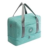 Koffer Handgepäck Hartschale Türkis Reisetasche für Mann Frauen reisen auf Reisen Gepäck trockene nasse Trennung Aufbewahrungstasche Elektro Koffer Leer (Sky Blue, One Size)