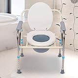 Klappbarer Toilettenstuhl für Senioren und Behinderte, tragbare Nachttischtoilette mit Duschnutzung