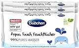 Bübchen Aqua Touch Feuchttücher, 144 Stück (3 x 48) – sensitive Pflegetücher mit 99% purem Wasser, feuchte Tücher für Neugeborene und Babys