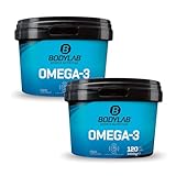 Bodylab24 Omega-3 Kapseln 2 x 120 Stück, mit 360mg Eicosapentaensäure (EPA) und 240mg Docosahexaensäure (DHA), mit wertvollen Fettsäuren als Triglyceride zur Anreicherung der täglichen Ernährung