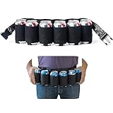 MUCHER Portable Trinker Bier Soda kann Gürtelhalter 6 Getränke für Camping Wandern Outdoor Party (Schwarz)