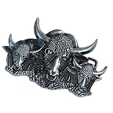 Rudiaoa Geprägte Gürtelschnalle Mit Dreifachem Kuhkopf Design Für Stilvolles Gürtelzubehör. Bundverschluss. Einfache Installation. Korrosionsbeständige Gürtelschnalle