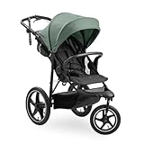 hauck Runner 3, Jungle Green - Dreirad Kinderwagen Buggy mit XL Lufträder, Federung, Handbremse, XL Sonnenverdeck, Netzfenster, Korb mit Deckel, Liegeposition, Getränkehalter, ab Geburt bis 22 kg