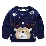 JiAmy Kinder Weihnachten Strickpullover Winter Sweatshirt Gestricktes Pullover Kleinkind Weihnachtspullover 4-5 Jahre
