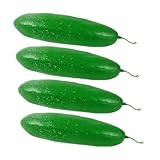 Hemobllo 4 Stück Künstliche Gurken Realistische Gemüse Dekoration Kunststoff Simulation Grüne Küchen Deko Fotorequisiten für Zuhause und Laden ohne Pflege